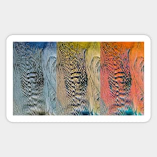 Abstract tideway faces in blue yellow red Triptych Magnet